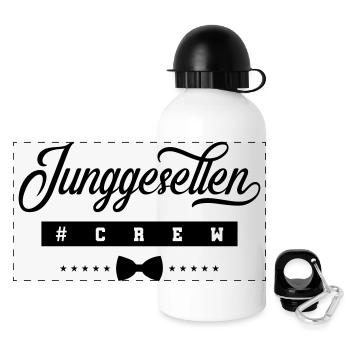 junggesellen crew - Panorama Trinkflasche mit Deckel 500 ml - Weiß - Vorne