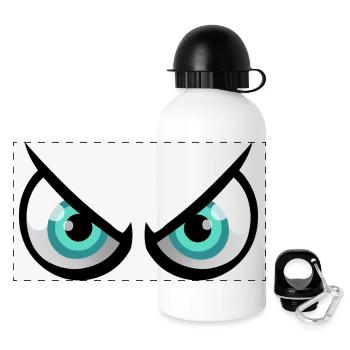 wütende Augen - Panorama Trinkflasche mit Deckel 500 ml - Weiß - Vorne