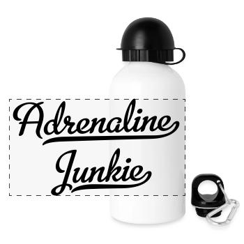 Adrenalin Junkie - Panorama Trinkflasche mit Deckel 500 ml - Weiß - Vorne
