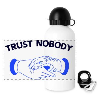 trust nobody - Panoramic Thermal Bottle with Lid 500 ml - white - Front