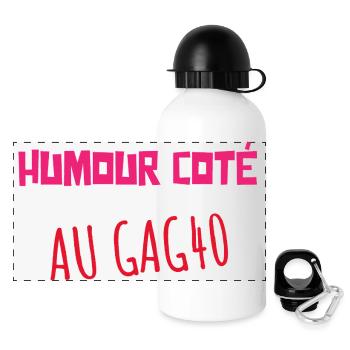 HUMOUR COTÉ AU GAG 40 ! - Gourde panoramique avec couvercle 500 ml - blanc - Devant
