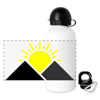 Sun Mountains Landscape - Panoramic Thermal Bottle with Lid 500 ml - white - Front