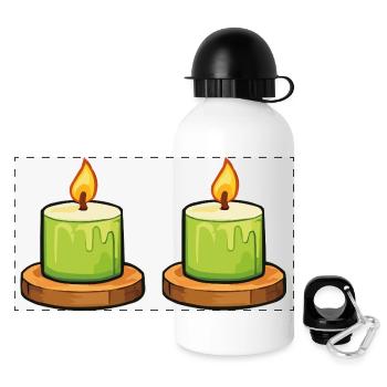 Candles Icon - Panoramic Thermal Bottle with Lid 500 ml - white - Front
