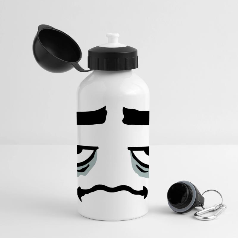 Grumpy sad disappointed face funny Panoramic Thermal Bottle with Lid 500 ml