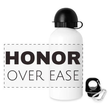 Ehre vor Leichtigkeit – Minimalistisches Motivationszitat - Panorama Trinkflasche mit Deckel 500 ml - Weiß - Vorne