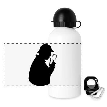 SHERLOCK - Panorama Trinkflasche mit Deckel 500 ml - Weiß - Vorne