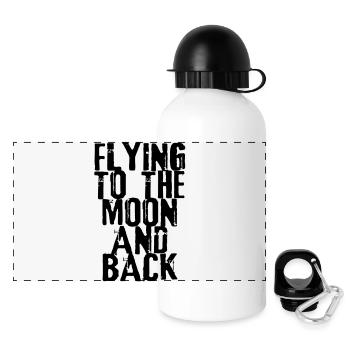 flying to the moon exit-shirt - Panorama Trinkflasche mit Deckel 500 ml - Weiß - Vorne