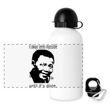 mandela - Gourde panoramique avec couvercle 500 ml - blanc - Devant