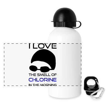 Natation Sort chlore odeur - Gourde panoramique avec couvercle 500 ml - blanc - Devant