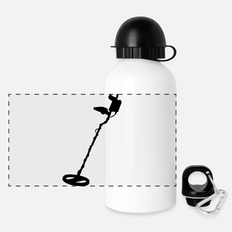 dessin détecteur de métaux - Gourde panoramique avec couvercle 500 ml - blanc