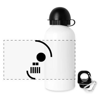 Skull - Panorama Trinkflasche mit Deckel 500 ml - Weiß - Vorne