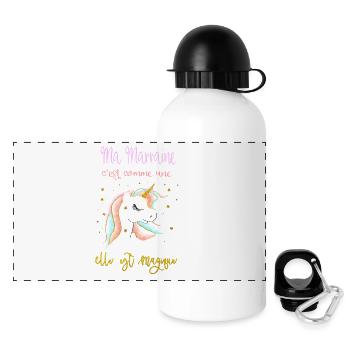 ma marraine c'est comme une licorne - Gourde panoramique avec couvercle 500 ml - blanc - Devant