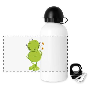 Grenouille aux fleurs - Gourde panoramique avec couvercle 500 ml - blanc - Devant