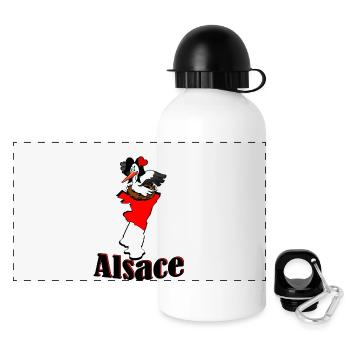 Stork region Alsace - Panoramic Thermal Bottle with Lid 500 ml - white - Front
