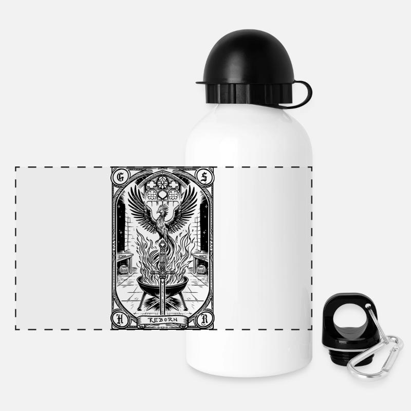 Le Tarot Phoenix renaît - Gourde panoramique avec couvercle 500 ml - blanc