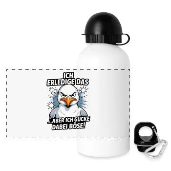 Je le fais, mais je regarde la mouette maléfique - Gourde panoramique avec couvercle 500 ml - blanc - Devant