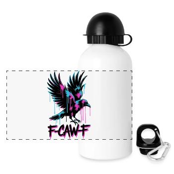 F-Caw-F Meme Crow - Gourde panoramique avec couvercle 500 ml - blanc - Devant