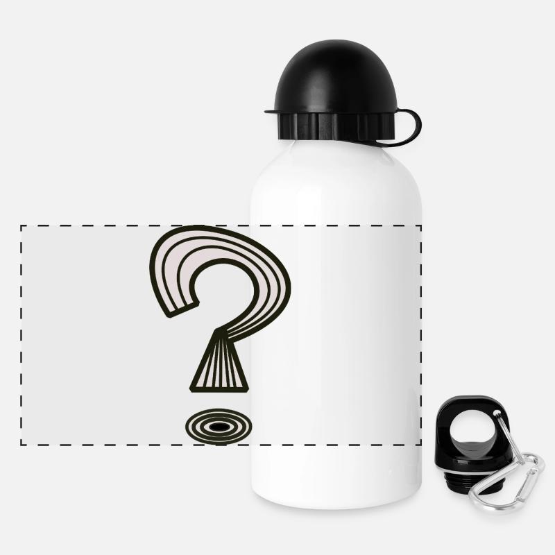 Point d’interrogation de Cean - Gourde panoramique avec couvercle 500 ml - blanc