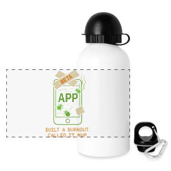 Startup Founder Survivor Burnout Recover - Panoramic Thermal Bottle with Lid 500 ml - white - Front