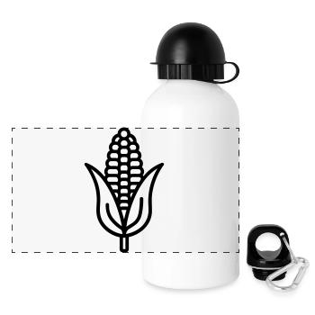Maiskolben - Panorama Trinkflasche mit Deckel 500 ml - Weiß - Vorne
