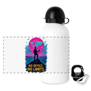Télétravail Pas de bureau pas de limite - Gourde panoramique avec couvercle 500 ml - blanc - Devant