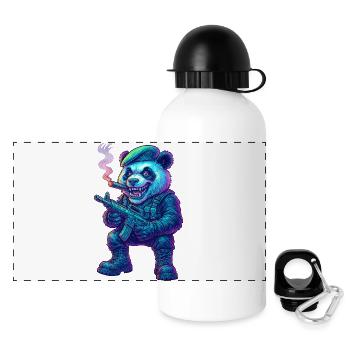 Mercenaire Panda Néon - Gourde panoramique avec couvercle 500 ml - blanc - Devant