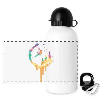 Farbenkreis der Bergsteiger - Panorama Trinkflasche mit Deckel 500 ml - Weiß - Vorne