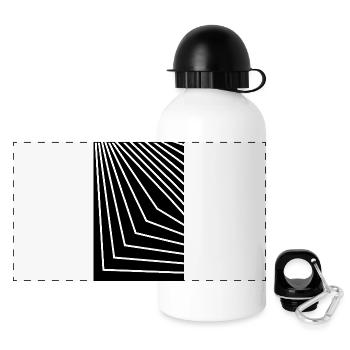 Lines design artistique abstrait - Gourde panoramique avec couvercle 500 ml - blanc - Devant