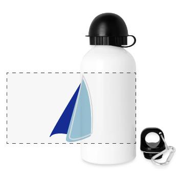 Segel Zweifarbig - Panorama Trinkflasche mit Deckel 500 ml - Weiß - Vorne