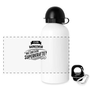Bauingenieur - Panorama Trinkflasche mit Deckel 500 ml - Weiß - Vorne
