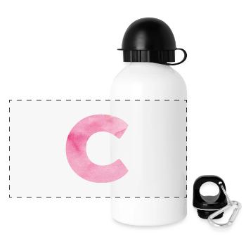 Der Buchstabe C - Panorama Trinkflasche mit Deckel 500 ml - Weiß - Vorne