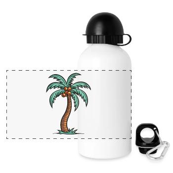 Île Palm - Gourde panoramique avec couvercle 500 ml - blanc - Devant