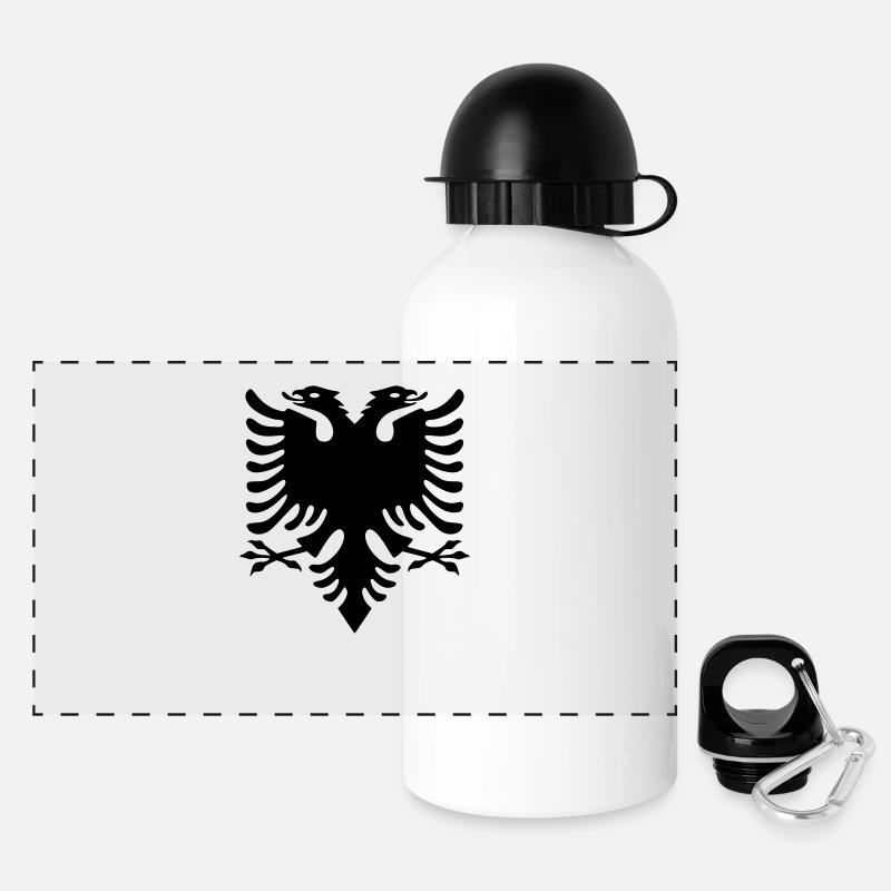 Double Headed Eagle_V1 - Gourde panoramique avec couvercle 500 ml - blanc