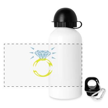 Diamantring / diamond ring (2c) - Panoramic Thermal Bottle with Lid 500 ml - white - Front