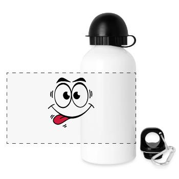 Gesicht Zunge 2 - Panorama Trinkflasche mit Deckel 500 ml - Weiß - Vorne