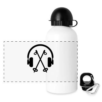 Skifahren Skifahrer Sport Ski Spieler - Panorama Trinkflasche mit Deckel 500 ml - Weiß - Vorne