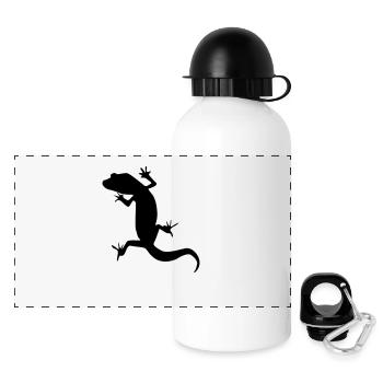 gecko silhouette - Panorama Trinkflasche mit Deckel 500 ml - Weiß - Vorne