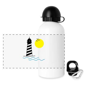 leuchtturm_001 - Panorama Trinkflasche mit Deckel 500 ml - Weiß - Vorne