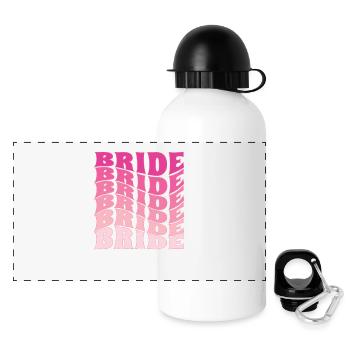 Retro Braut Zukunft Frau, Junggesellenabschied Geschenk - Panorama Trinkflasche mit Deckel 500 ml - Weiß - Vorne