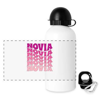 Novia Girlfriend Engagement Bridal Shower Wedding - Panoramic Thermal Bottle with Lid 500 ml - white - Front