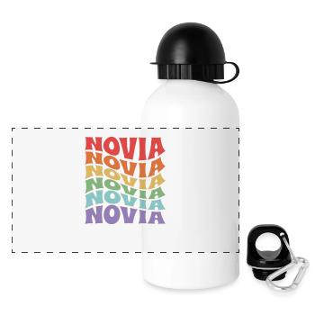 Novia Girlfriend Engagement Bridal Shower Wedding - Panoramic Thermal Bottle with Lid 500 ml - white - Front