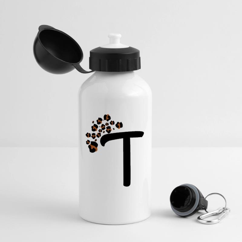 Letter t leopard patterns Panoramic Thermal Bottle with Lid 500 ml