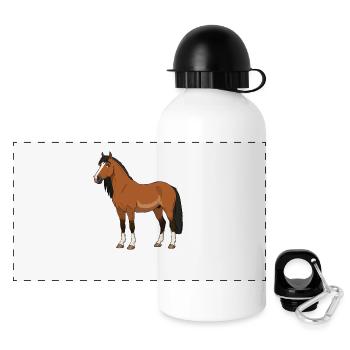 Exmoor horse reel - Panoramic Thermal Bottle with Lid 500 ml - white - Front
