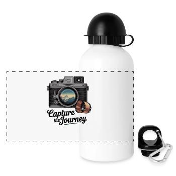 Capture the Journey - Panorama Trinkflasche mit Deckel 500 ml - Weiß - Vorne