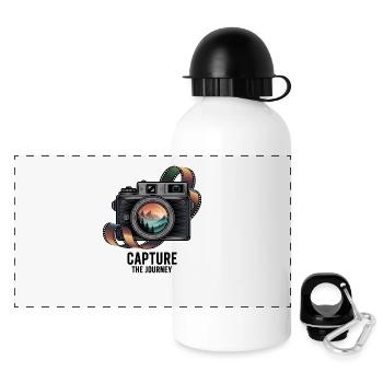 Capture the Journey - Panorama Trinkflasche mit Deckel 500 ml - Weiß - Vorne