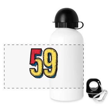 59 Zahl Comic - Panorama Trinkflasche mit Deckel 500 ml - Weiß - Vorne