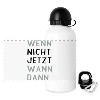 Sprüche - Panorama Trinkflasche mit Deckel 500 ml - Weiß - Vorne