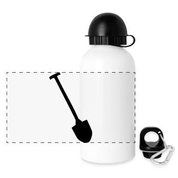 Schaufel Spaten - Panorama Trinkflasche mit Deckel 500 ml - Weiß - Vorne