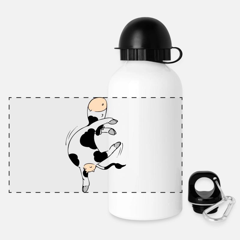 Mooviestars - Ballet Cow - Panoramic Thermal Bottle with Lid 500 ml - white
