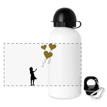 Valentine's day lost balloons - Panoramic Thermal Bottle with Lid 500 ml - white - Front